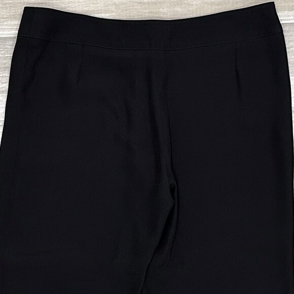 Armani Collezioni Mid Rise Wide Leg Silk Blend Trouser Pants in Black Size 12 - Picture 8 of 16
